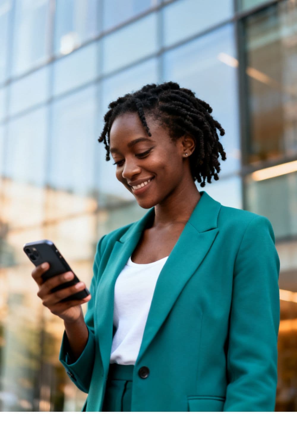 Membre de la communauté Lisanga sur son téléphone